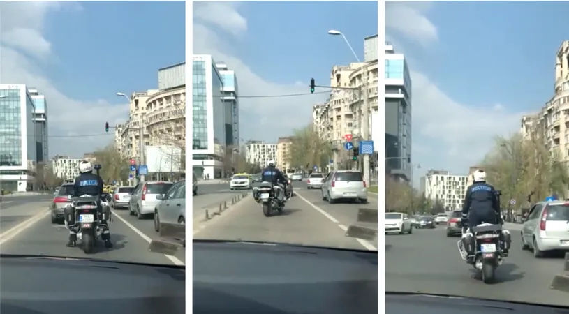 E cel mai tare politist din Bucuresti! Danseaza pe motocicleta la semafor iar cand pleaca se ridica in picioare si continua miscarile de dans VIDEO