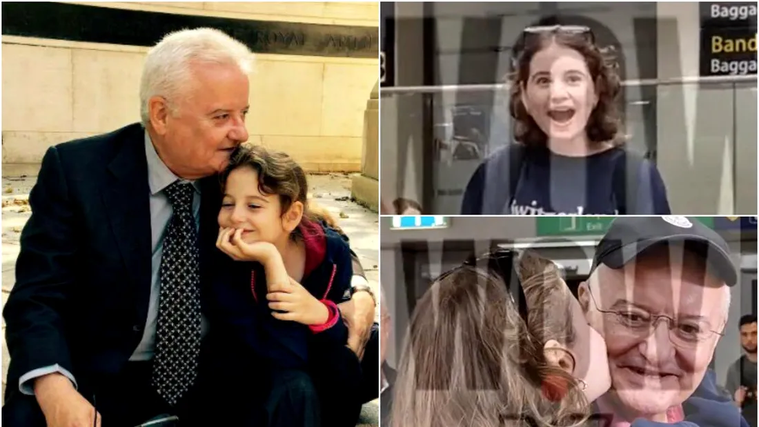 Irinel Columbeanu și fiica lui, revedere emoționantă în aeroport. Irinuca s-a întors în România pentru prima dată în 6 ani