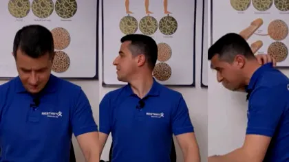 VIDEO 2 minute cu exerciții pentru durerea de cervicală. Alexandru Ilie: „Devin eficiente când sunt repetate zilnic. Dacă înțelegi asta, rezultatele apar”