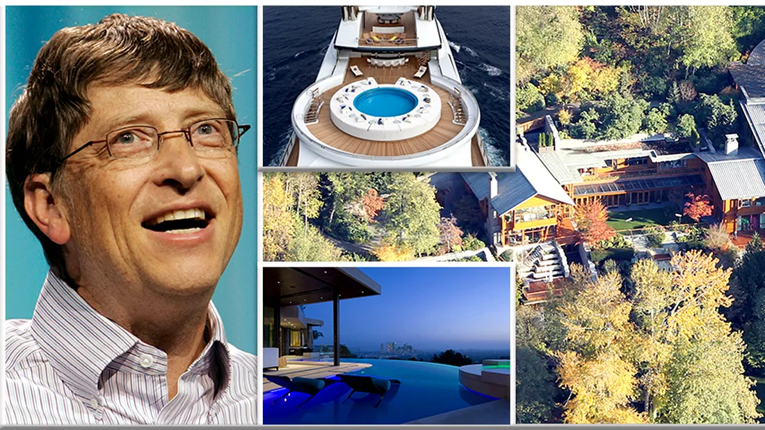 Cum arată casa de 120 milioane $ a lui Bill Gates! Are avion, colectie de masini si plaja privata
