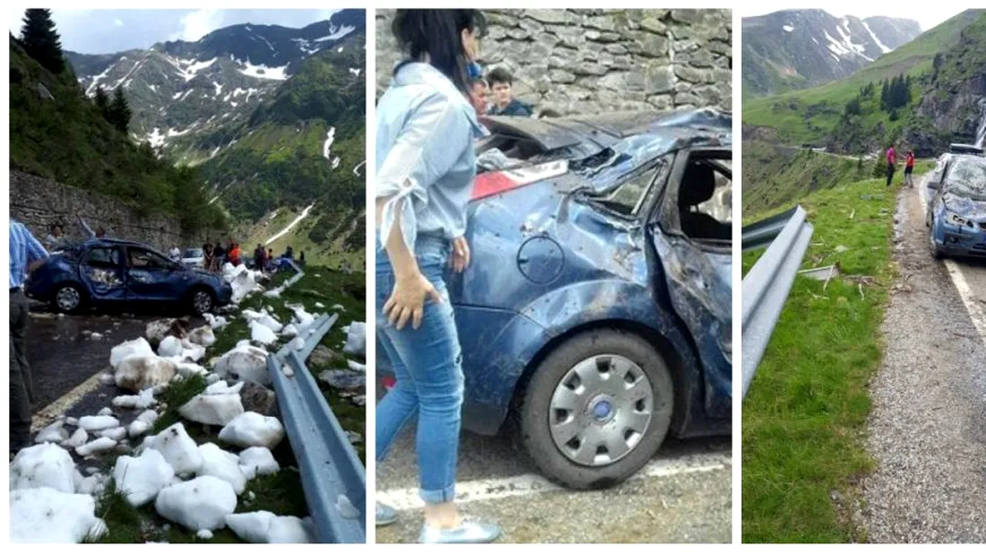 Avalansa pe Transfagarasan: doua masini distruse, dupa ce au fost surprinse de o cadere masiva de pietre. Ce s-a intamplat cu o femeie