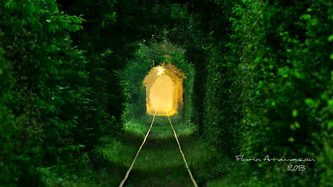 ''Tunelul iubirii'', o cale ferata abandonata din Banat, comoara ascunsa a Romaniei! A fost descoperit intamplator si este unic la noi in tara VIDEO
