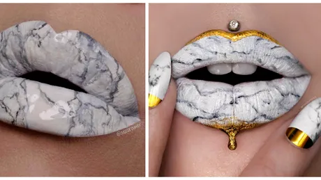Ultimul trend in materie de make-up: buzele marmura! Cat de usor obtii un look desprins din reviste VIDEO