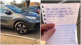 A parcat perfect regulamentar, insa cand s-a intors la masina a avut un soc! Ce mesaj avea lipit pe geam. Ce stupid!