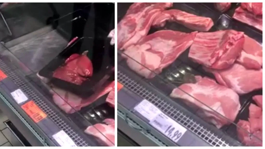 Scene halucinante intr-un magazin Kaufland! Ce a filmat un client in timp ce statea la coada, la raionul de carne VIDEO