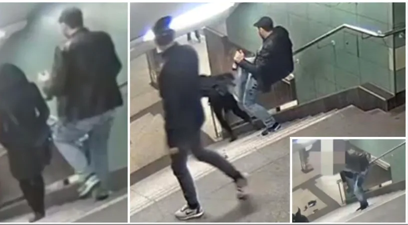 Incident la metrou! Un barbat a impins o femeie pe scari. De ce a facut-o: Jur pe copiii mei... VIDEO