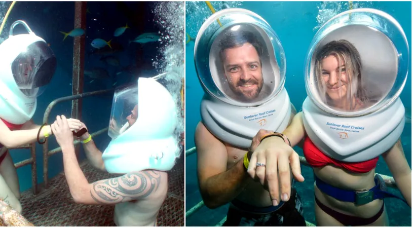 Cea mai inedita cerere in casatorie! Tanarul si-a convins viitoarea mireasa sa spuna DA la cativa metri sub apa VIDEO