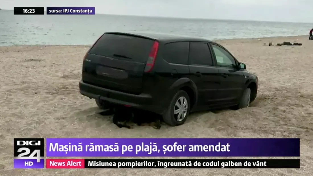Inca un sofer ramas cu masina pe plaja, tot in Vama Veche. Ce amenda COLOSALA a primit acesta VIDEO
