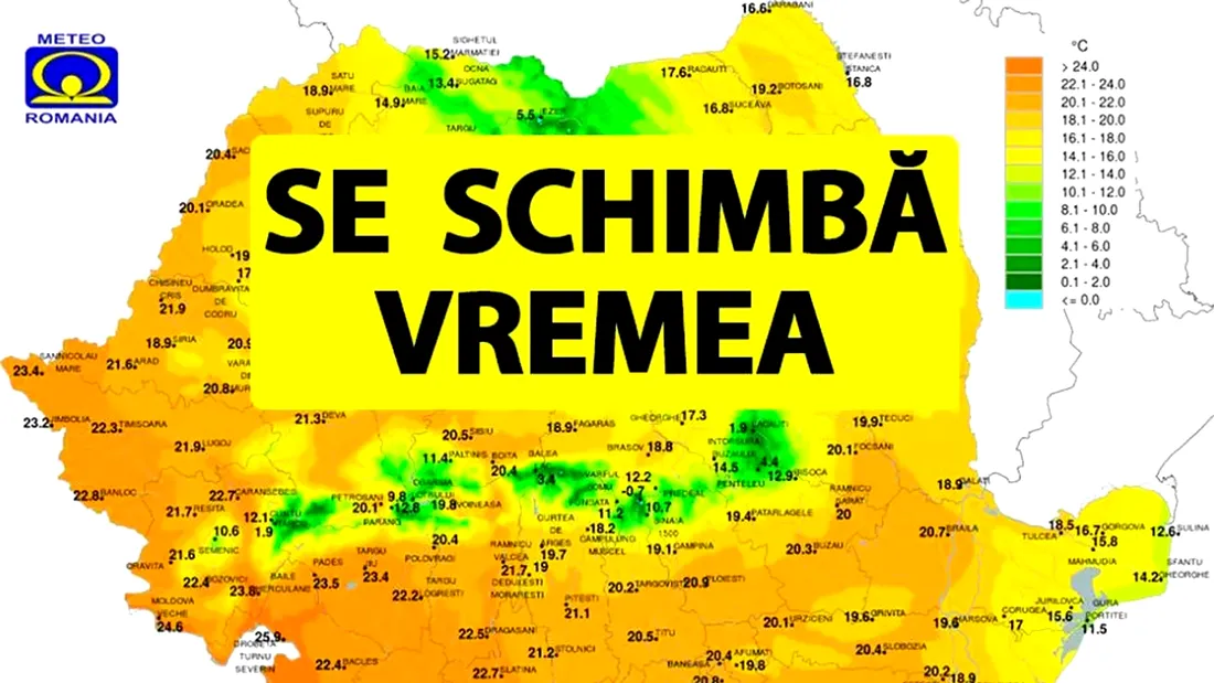 Prognoza METEO actualizată | România, lovită de viscol și ninsori! Temperaturile vor scădea cu 10 grade