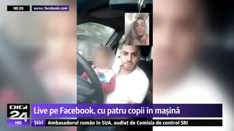 Ce dement! Isi tine copilul in brate la volan in timp ce conduce si e Live pe Facebook! Ce amenda risca sa primeasca?! VIDEO