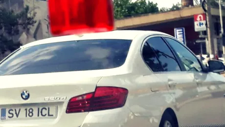 Un BMW cu numar de inmatriculare interzis in Romania a fost fotgrafiat in Suceava