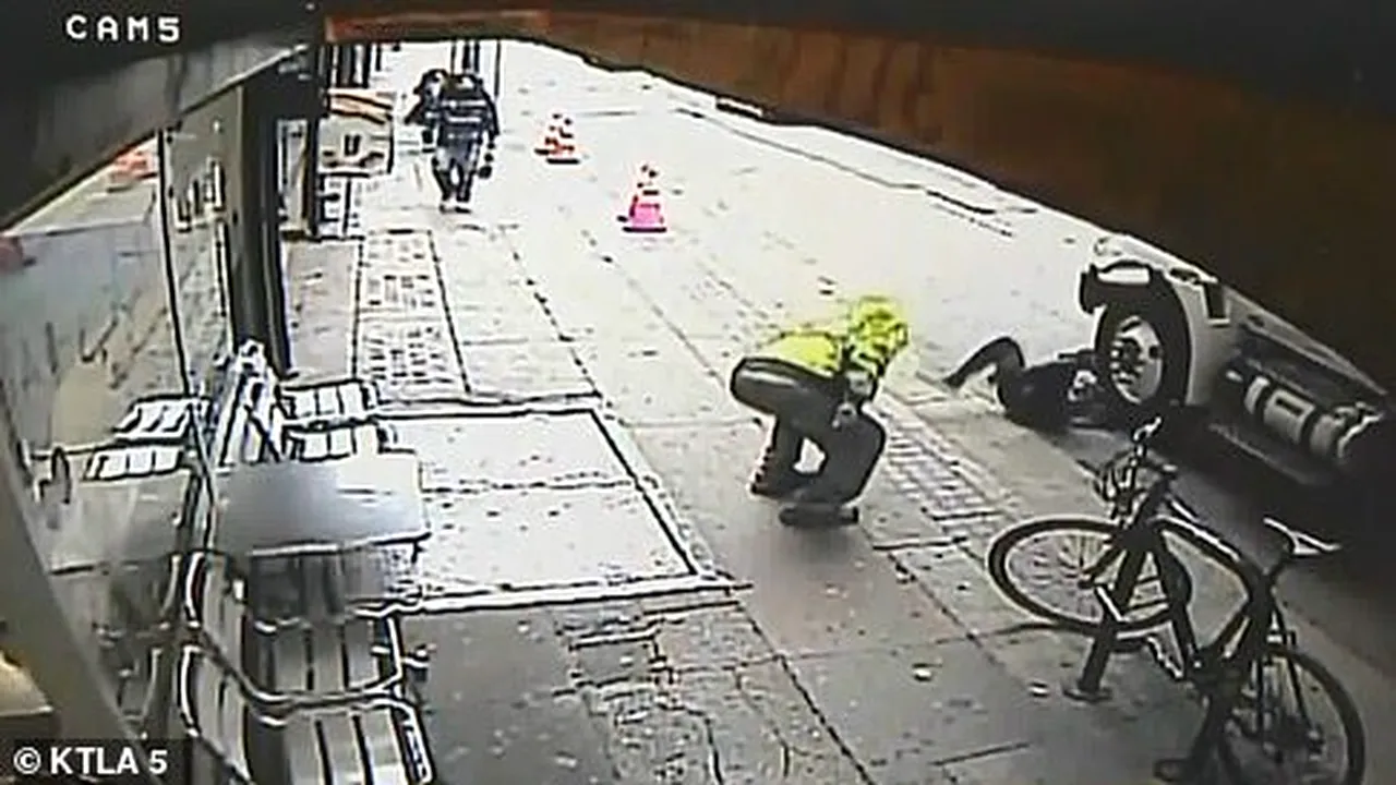 boschetar arunca un pieton in fata camionului 2 