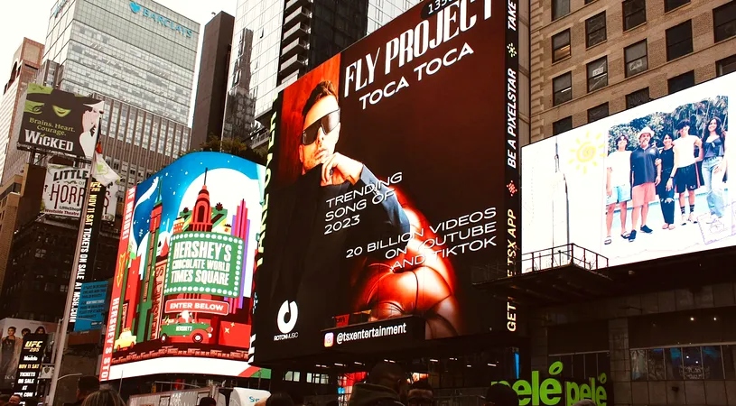 Fly Project a ajuns în Times Square,  unul dintre cele mai cunoscute locuri din New York!