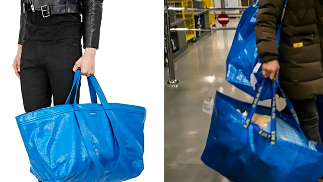 Balenciaga a lansat o geanta leita sacosei IKEA in care iti faci cumparaturile. Costa o avere!!! Conducerea IKEA a inceput sa faca misto de ei