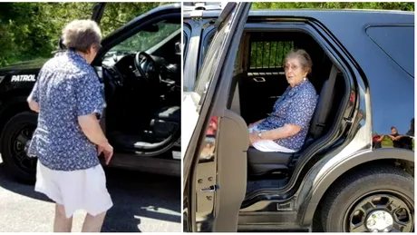 Bunicuta simpatica de 93 de ani a fost arestata chiar de ziua ei de nastere! E genial ce s-a intamplat cu ea imediat ce a fost bagata in masina de Politie