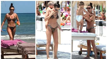 Elena Basescu, cu copiii la plaja!