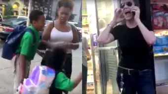 Femeia a facut un scandal imens chiar pe strada si urla ca un copil de 9 ani a hartuit-o! E aberant ce le-a spus politistilor VIDEO