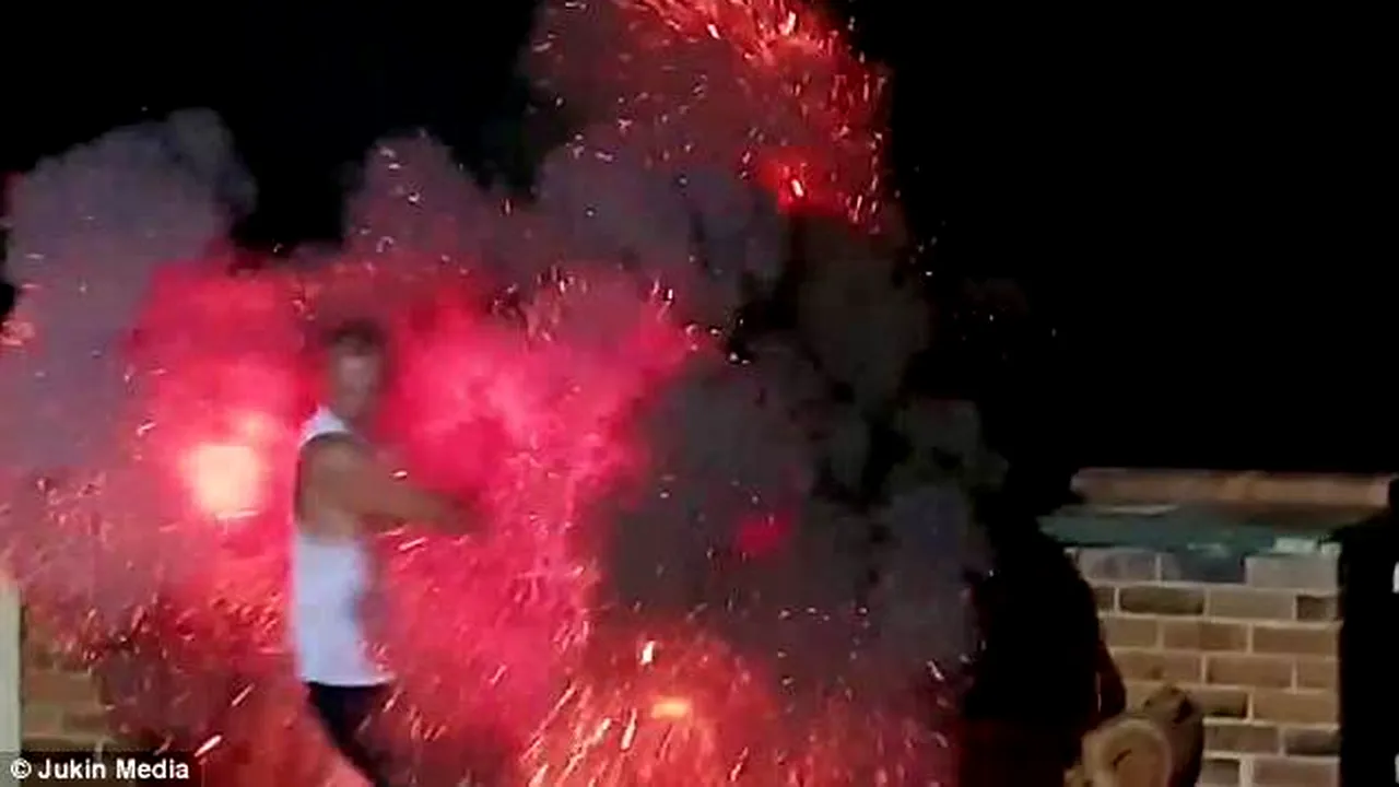 barbat a luat foc la gratar 
