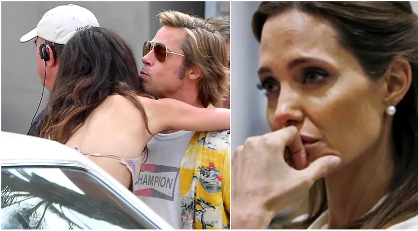 Angelina Jolie sufera dupa ce a vazut ce face Brad Pitt pe platoul de filmare cu o colega! Are doar 23 de ani si l-a vrajit pe actor