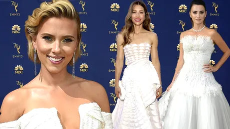 Cele mai frumoase rochii de la Premiile Emmy 2018. Actritele au defilat pe covorul rosu in tinute albe!