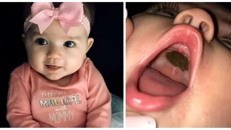 A descoperit o pata neagra in gura fiicei sale. A ajuns de rasul unui spital intreg cand medicii au aflat CE e, de fapt