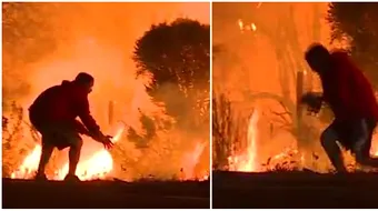 Gestul sau l-a transformat intr-un adevarat erou! Acest barbat s-a aruncat in flacari pentru a salva un iepuras, iar imaginile au devenit rapid virale