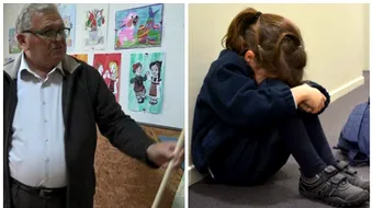 Un invatator a batut o fetita de 11 ani pana cand micuta a facut pe ea de frica! Copila a fost lovita cu bestialitate in fata colegilor, cu un indicator de lemn