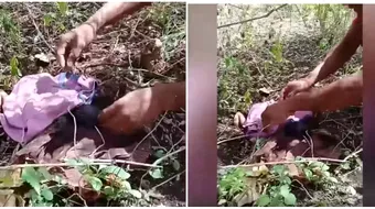 Nou-nascut lasat sa moara intr-un musuroi de insecte! Arata in ultimul hal cand a fost gasit. Imagini VIDEO socante