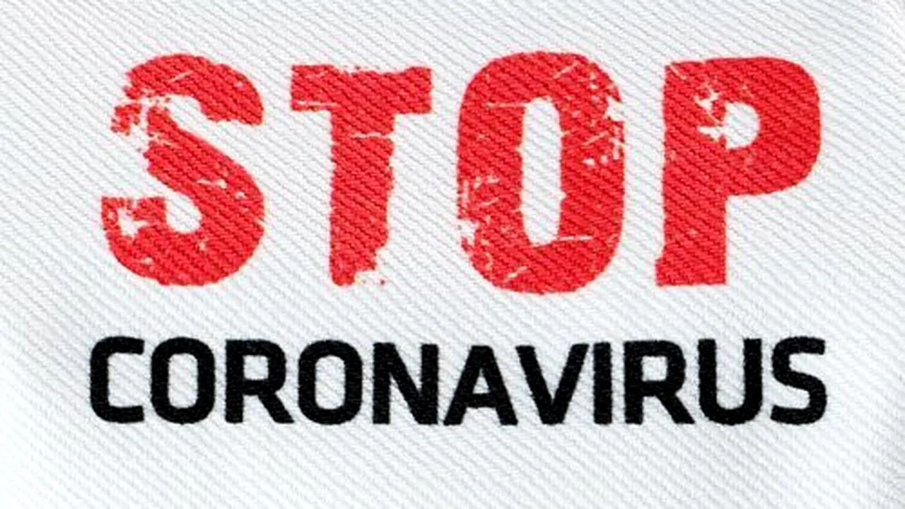 Masca personalizata STOP CORONAVIRUS alba 