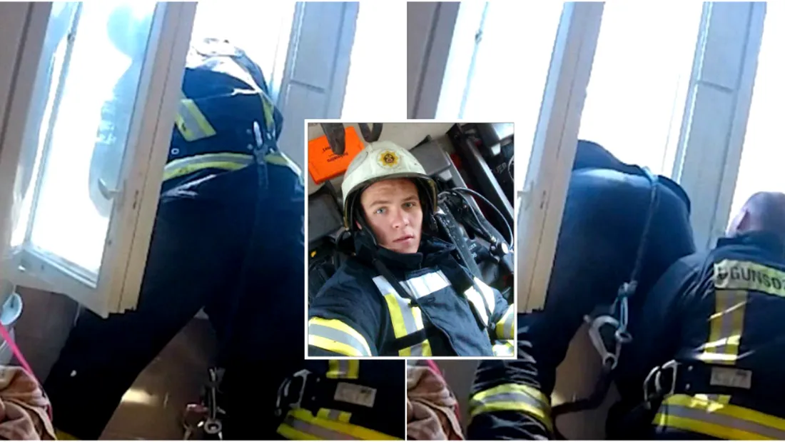 Pompierul cu abilitati de super-erou! Statea la o fereastra si a prins in brate o femeie care se aruncase in gol. Ce a urmat VIDEO