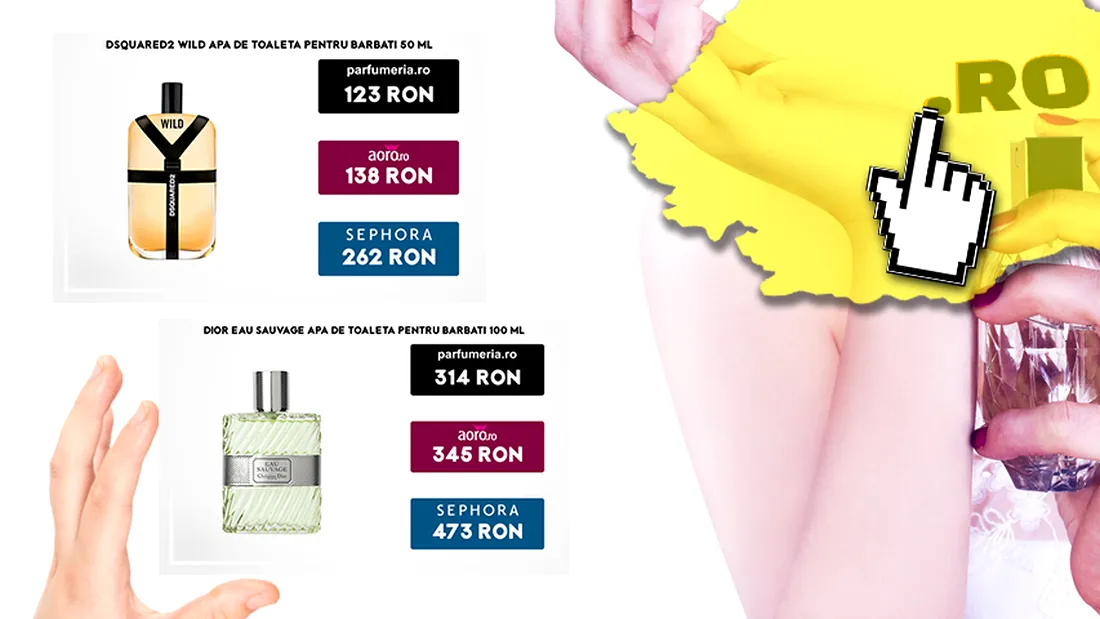 Cele mai bune preturi pentru parfumuri originale de pe site-urile din România! AORO.RO vs PARFUMERIA.RO vs SEPHORA.RO