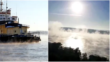Un fenomen meteo rar s-a petrecut in Galati! Apele Dunarii au inceput sa fiarba! VIDEO