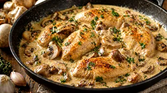 Rețetă de pui cu ciuperci cremos: preparatul simplu care cucerește orice masă