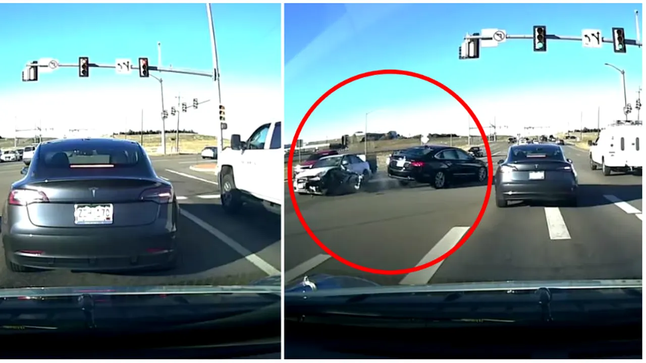 Masina Tesla fara sofer a evitat un grav accident de circulatie si a salvat multe vieti (62) 