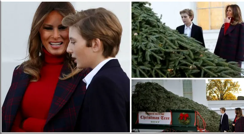 Prima doamna a Americii, Melania Trump, si fiul ei Barron au dat startul sarbatorilor de iarna! Au primit bradul de Craciun la Casa Alba