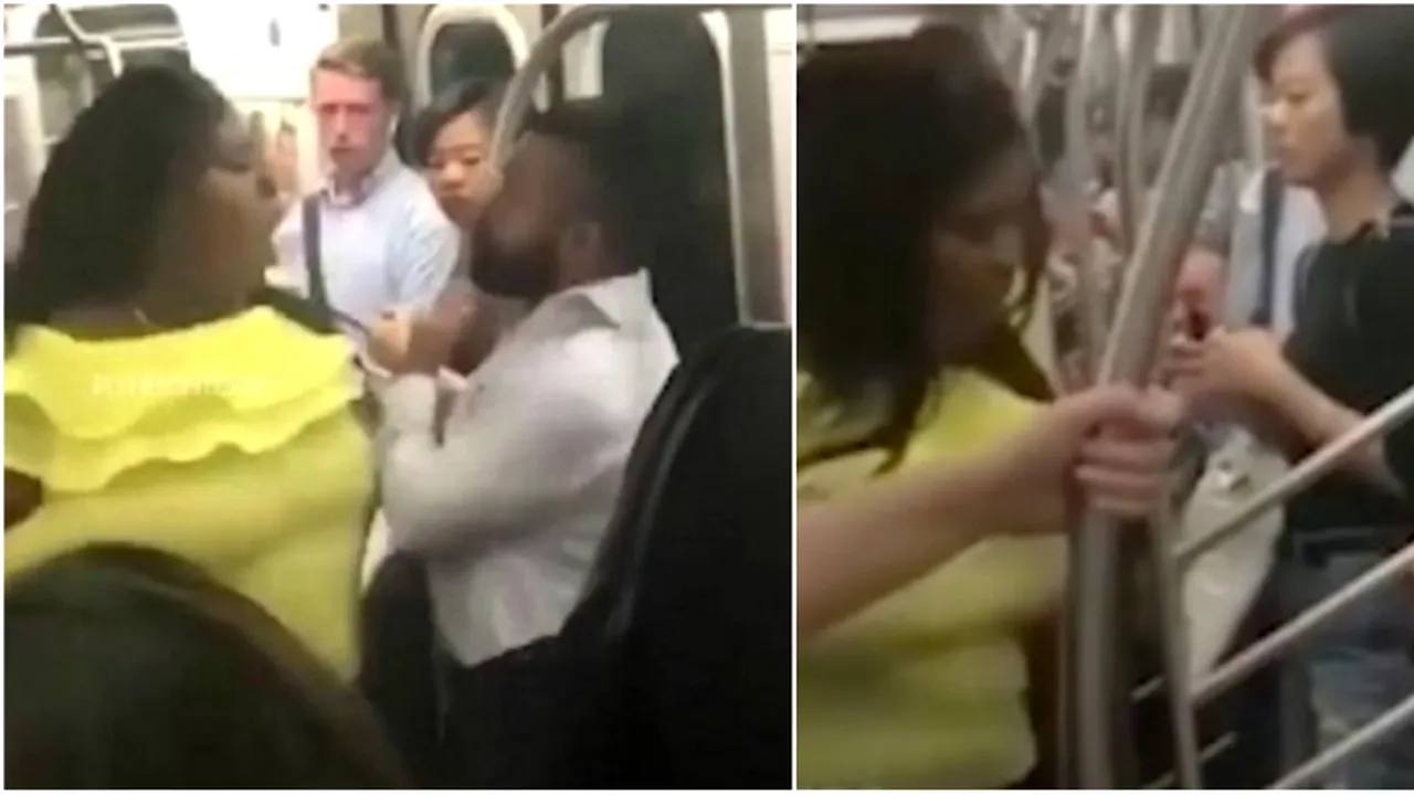 Pasagera a luat-o razna cand un barbat a refuzat sa ii ofere locul din metrou 