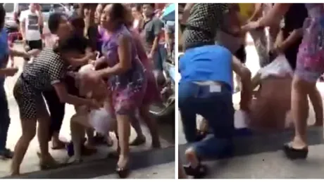 Batuta si dezbracata in plina strada! Ce s-a intamplat: o gasca furioasa de femei s-a apropiat de ea din cauza ca... VIDEO