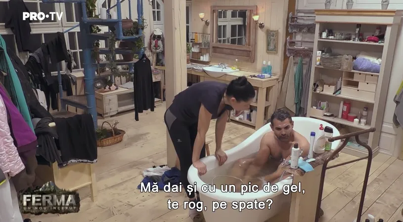 Brigitte i-a facut baie lui Pastrama dupa ce a pierdut rusinos duelul cu Marius! Noi imagini fierbinti de la Ferma 2019 VIDEO