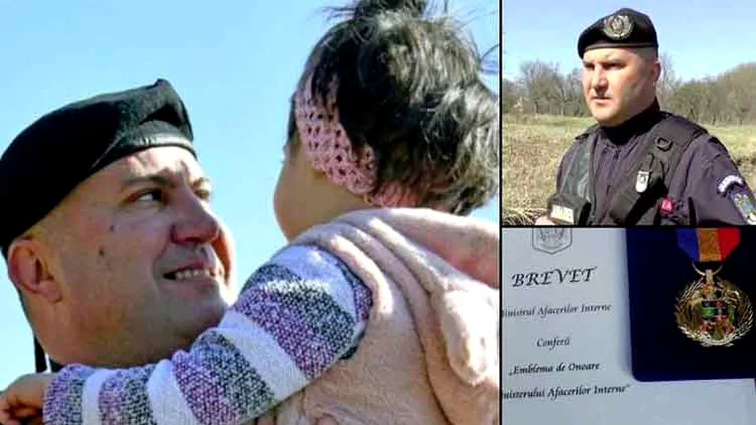 Impresionant! Jandarmul care a alergat 3 kilometri cu o fetita in brate ca sa o salveze de la moarte a primit o medalie! A fost cursa vietii mele! VIDEO