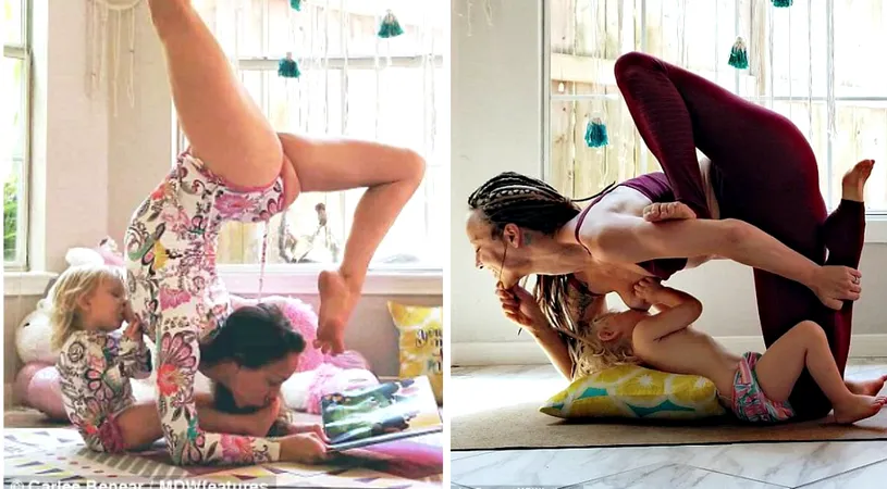 Cea mai tare mamica! Alapteaza in timp ce face yoga si tot internetul o adora pentru cat este de flexibila si dezinvolta!