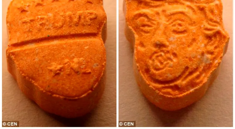 Barbati arestati pentru ca aveau pastile cu chipul lui Donald Trump pe ele. Ce contineau pilulele portocalii