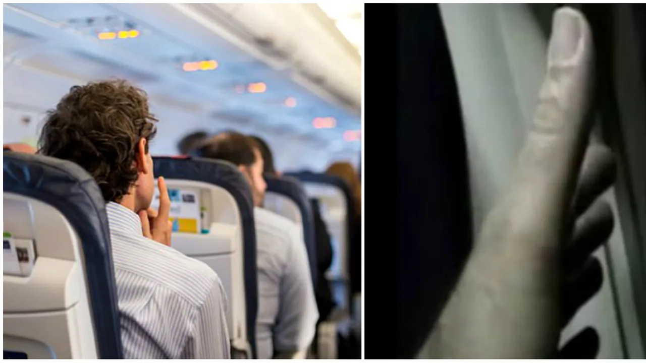 Pasagerul isi vedea linistit de calatoria cu avionul si la un moment dat a adormit 
