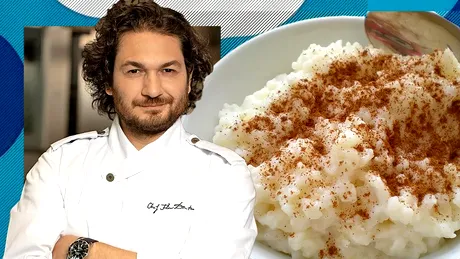 Florin Dumitrescu, rețeta delicioasă de orez cu lapte și sos de caramel. Explicată pas cu pas