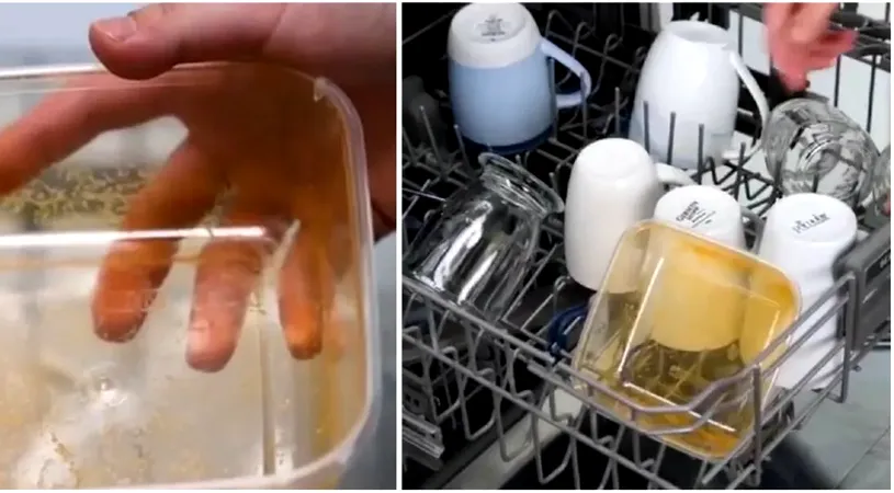 Cum cureți caserolele de plastic. Devin ca noi cu această metodă simplă + Ingredientul cheie e total neașteptat