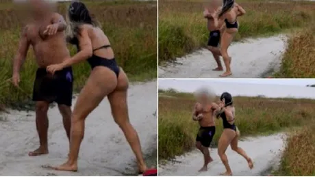 O luptatoare MMA a batut un barbat, pe plaja! Ce a inceput el sa faca, cand a vazut-o cum pozeaza pentru fotograf