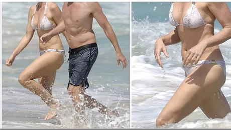 Modelul care arata super la 51 de ani! Fotografilor nu le-a venit sa creada cand au vazut-o la plaja