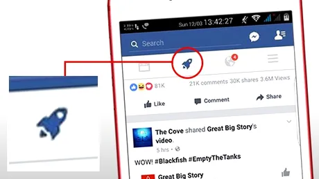 Ai vazut racheta care a aparut pe Facebook? Ce va face acest buton pentru tine