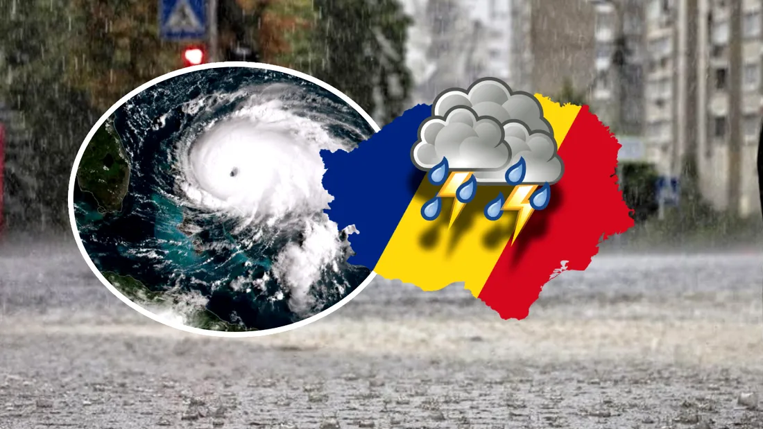 Ciclonul Boris lovește România. Cod portocaliu și cod galben de ploi și vijelii - harta zonelor vizate
