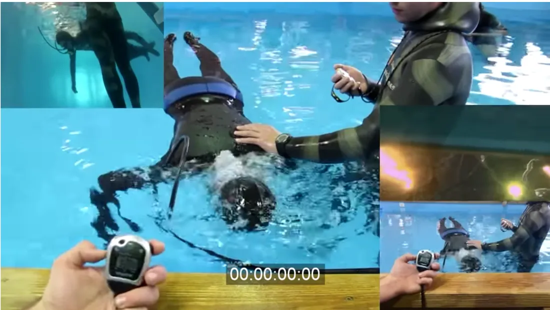 Cate minute isi poate tine un om respiratia sub apa? 3, 5, 10?! Tipul asta a stabilit recordul mondial, a rezistat fara sa respire 24 de minute si 3 secunde VIDEO