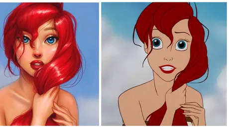 O tanara a repictat personajele celebre din desenele animate! Cat de bine arata Ariel din Mica Sirena sau Belle din Frumoasa si Bestia